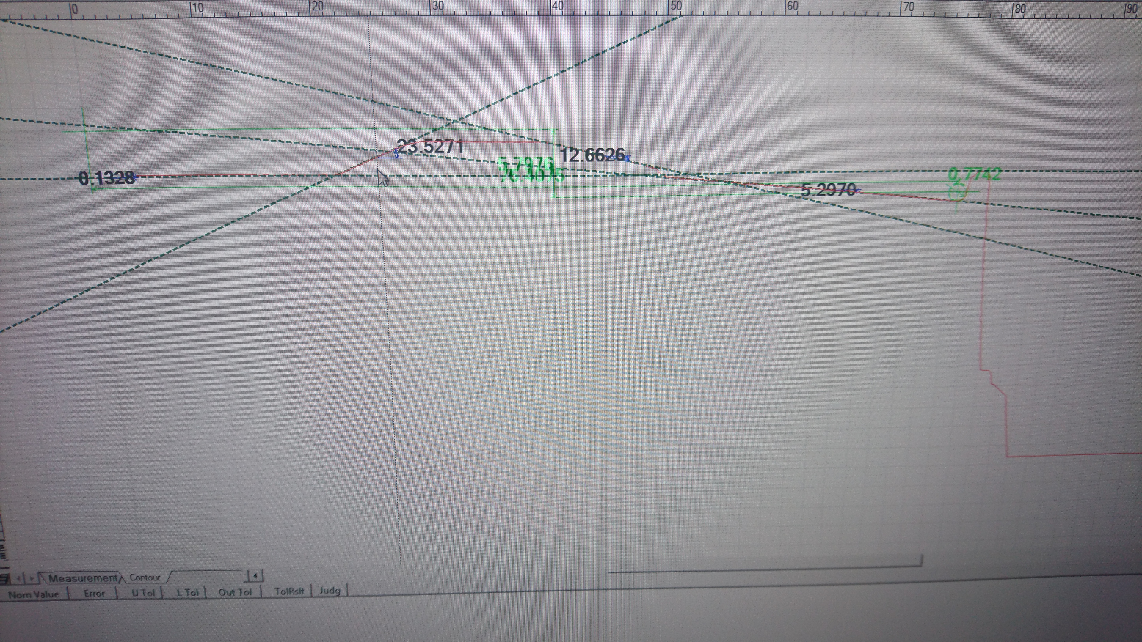 screenshot from AE101 center intake contour tracer scan