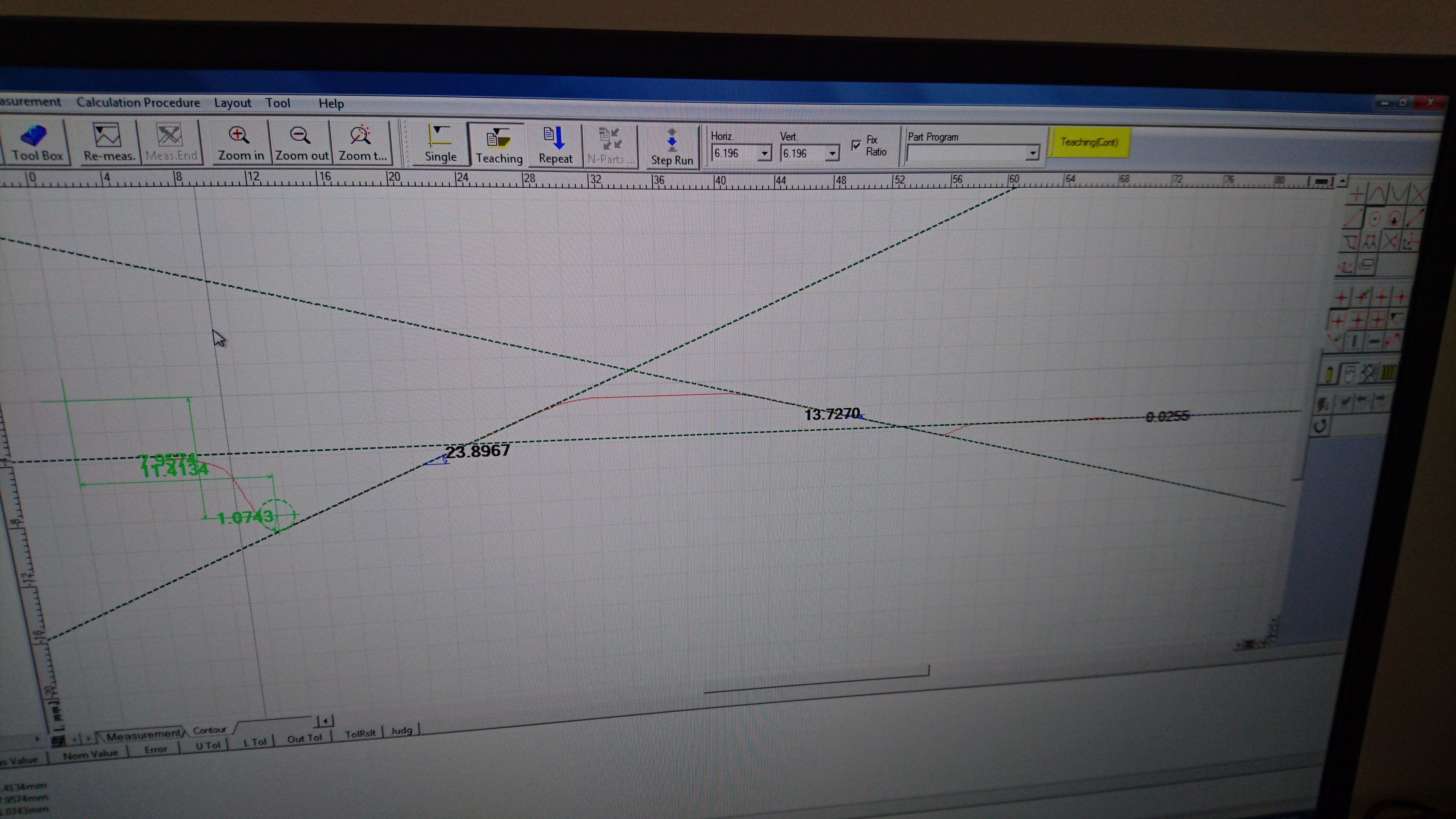 screenshot from AE101 exhaust contour tracer scan